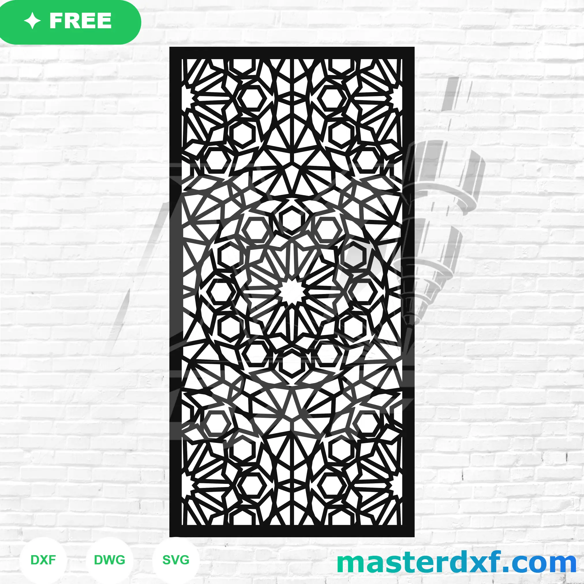 Intricate Multi-Layered Islamic Girih Mandala Screen DXF File